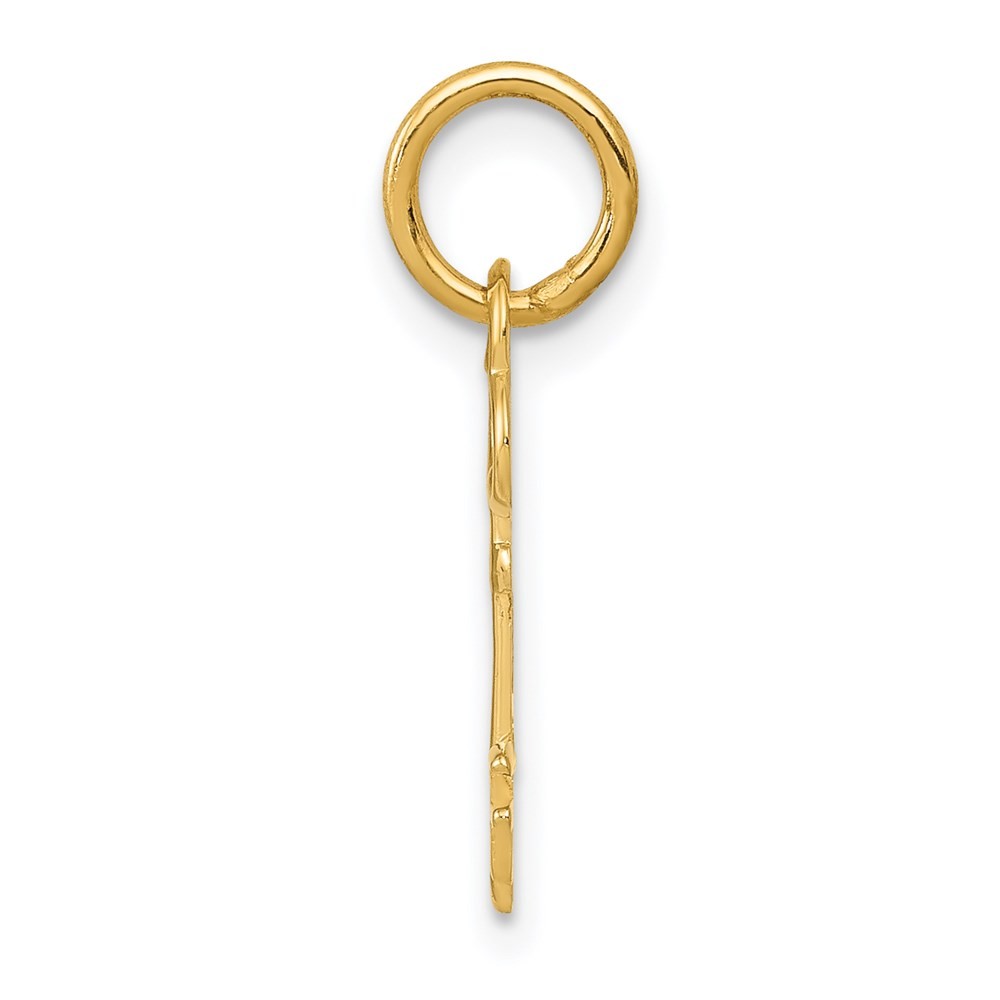 14k Yellow Gold Key Letter F Initial Charm Pendant 0.26gm L-15.53mm, W-6.88mm