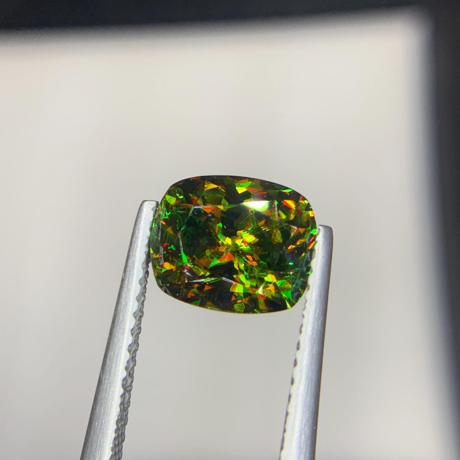 5 Ct Natural Full Fire Chrome Sphene Cushion Cut Gemstone From Skardu Pakistan