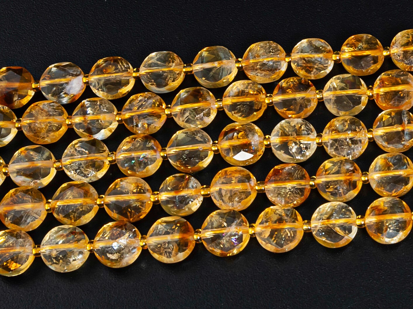 Natural Yellow Citrine Beads Grade AA Faceted Coin 8MM 10MM Loose Beads