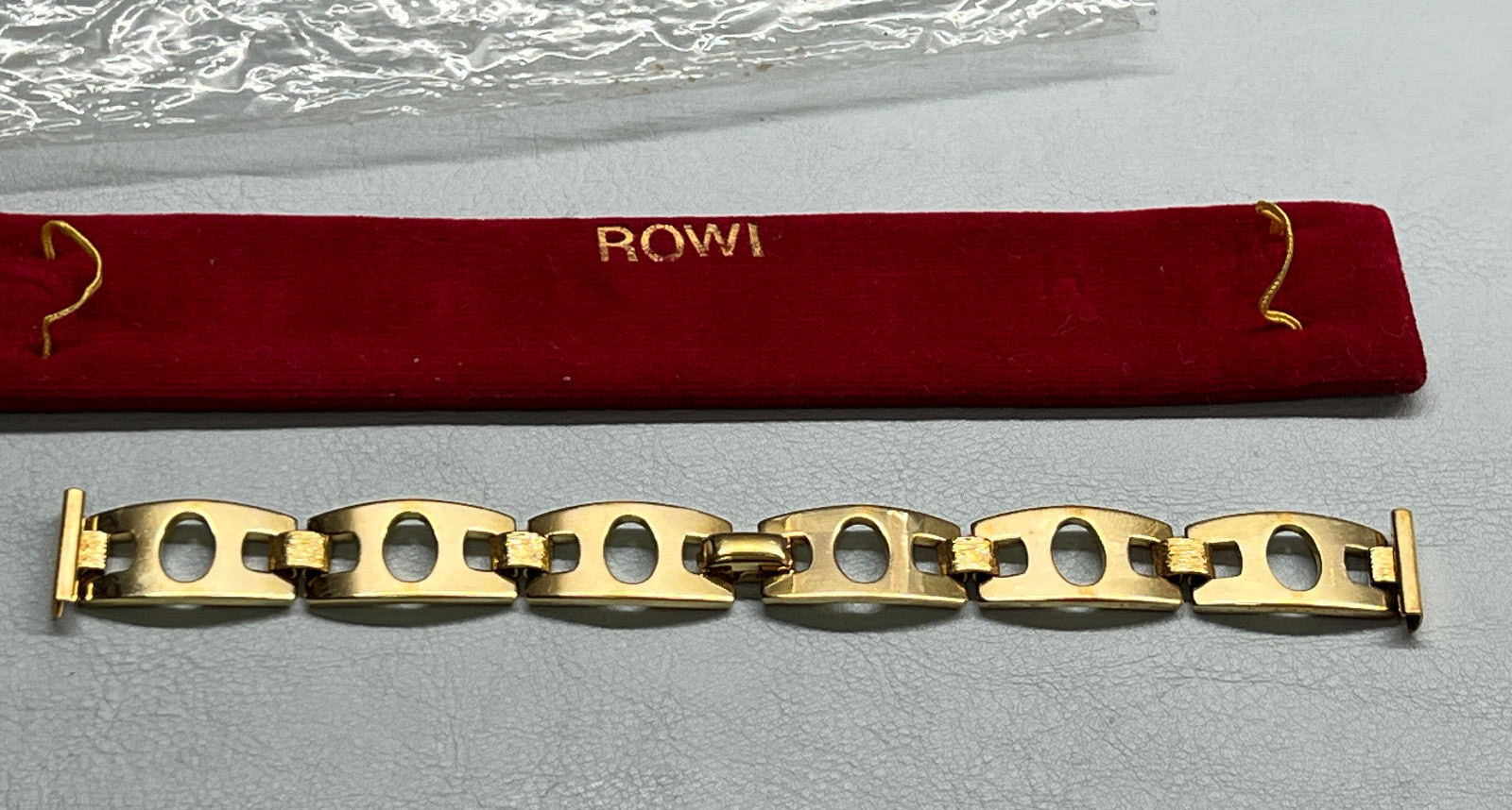 Vintage Rowi Hallmark Amerikaner Ladies Watch Band Bangle Gold Filled
