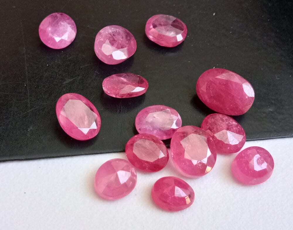 4.4×5.5mm-6x7mm Ruby Mozambique Oval Cut Stone, Natural Ruby Faceted Oval Cut