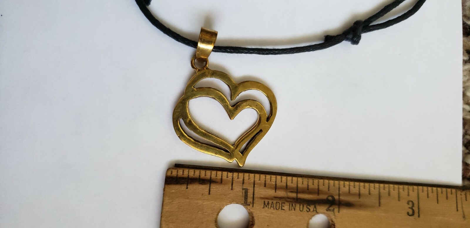 Handmade Southeast Asia Cambodia Intertwined Hearts pendant necklace jewelry