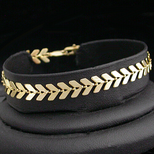 CHEVRON | FISHTAIL Link 14k Gold GL Chain Bracelet ALL SIZES 7″-9″ LIFE GUAR
