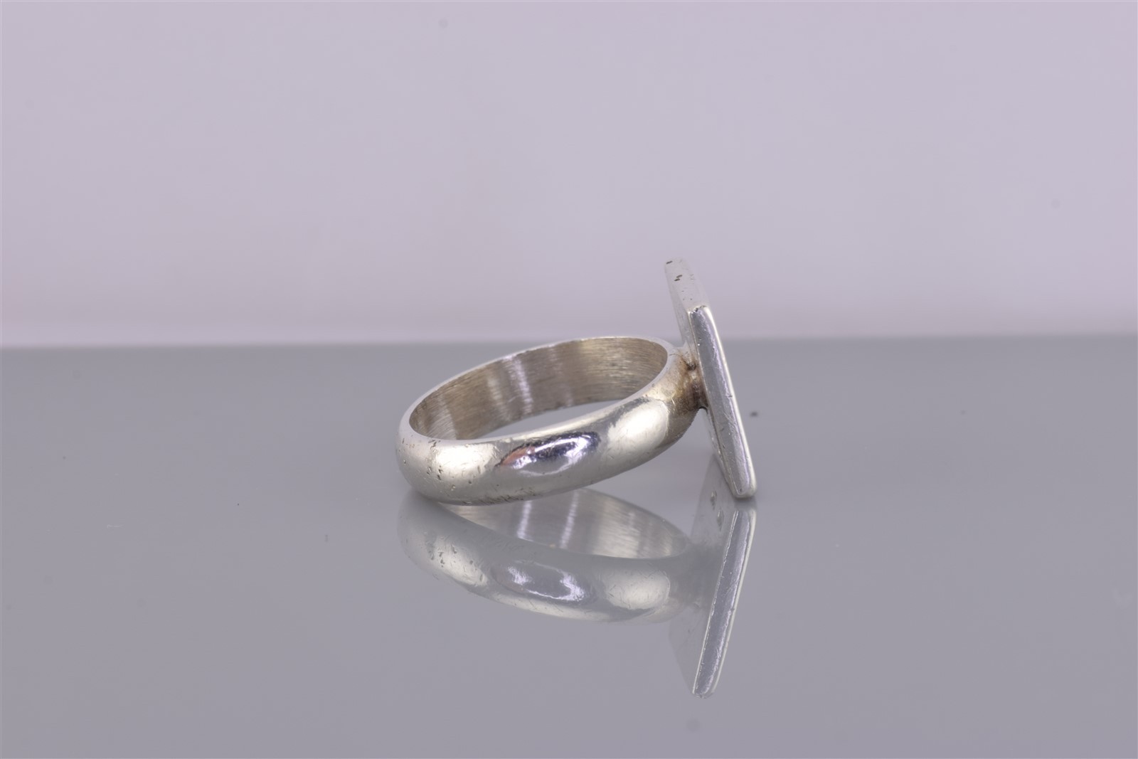Sterling Silver 14mm Square Engravable Block Box Band Ring 925 Sz: 8