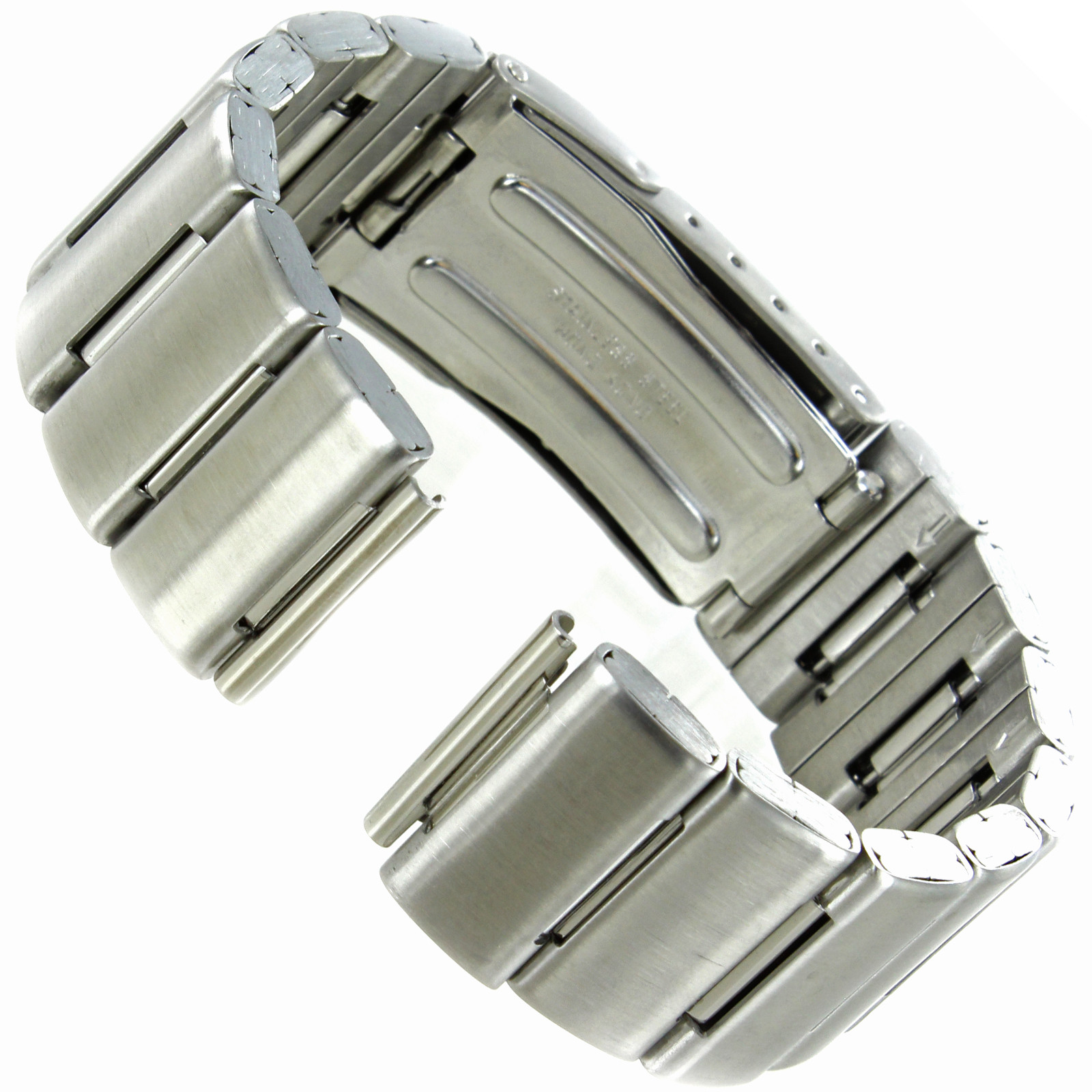 18mm or 20mm Hirsch Solid Silver Stainless Steel Security Clasp Watch Band 5692