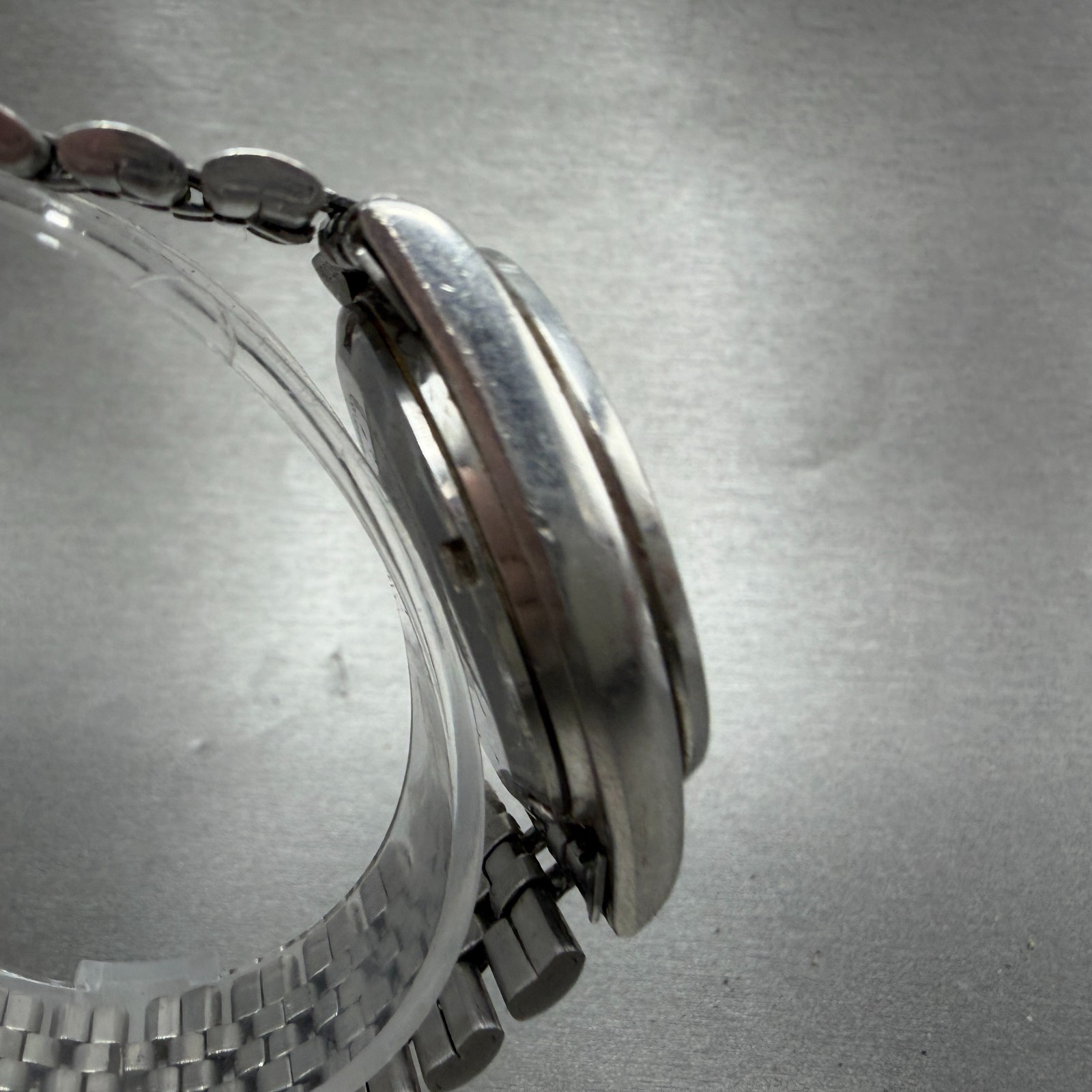 Seiko SQ Watch Men 35mm Silver Dial Silver Tone Daydate Round 7456-8399 PARTS