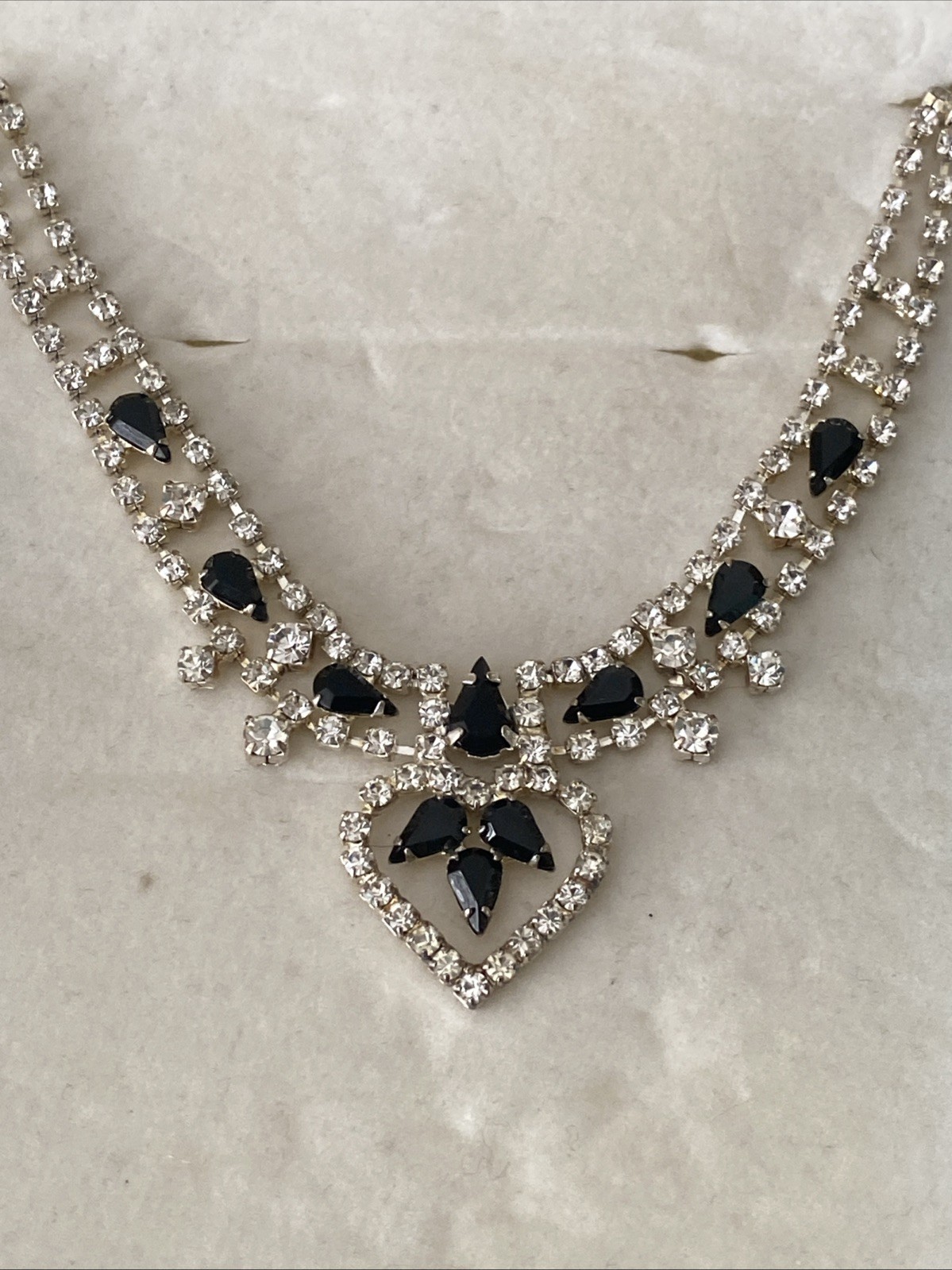New In Box YOU NEED Jewelry Rhinestone & Shiny Black Beaded Necklace