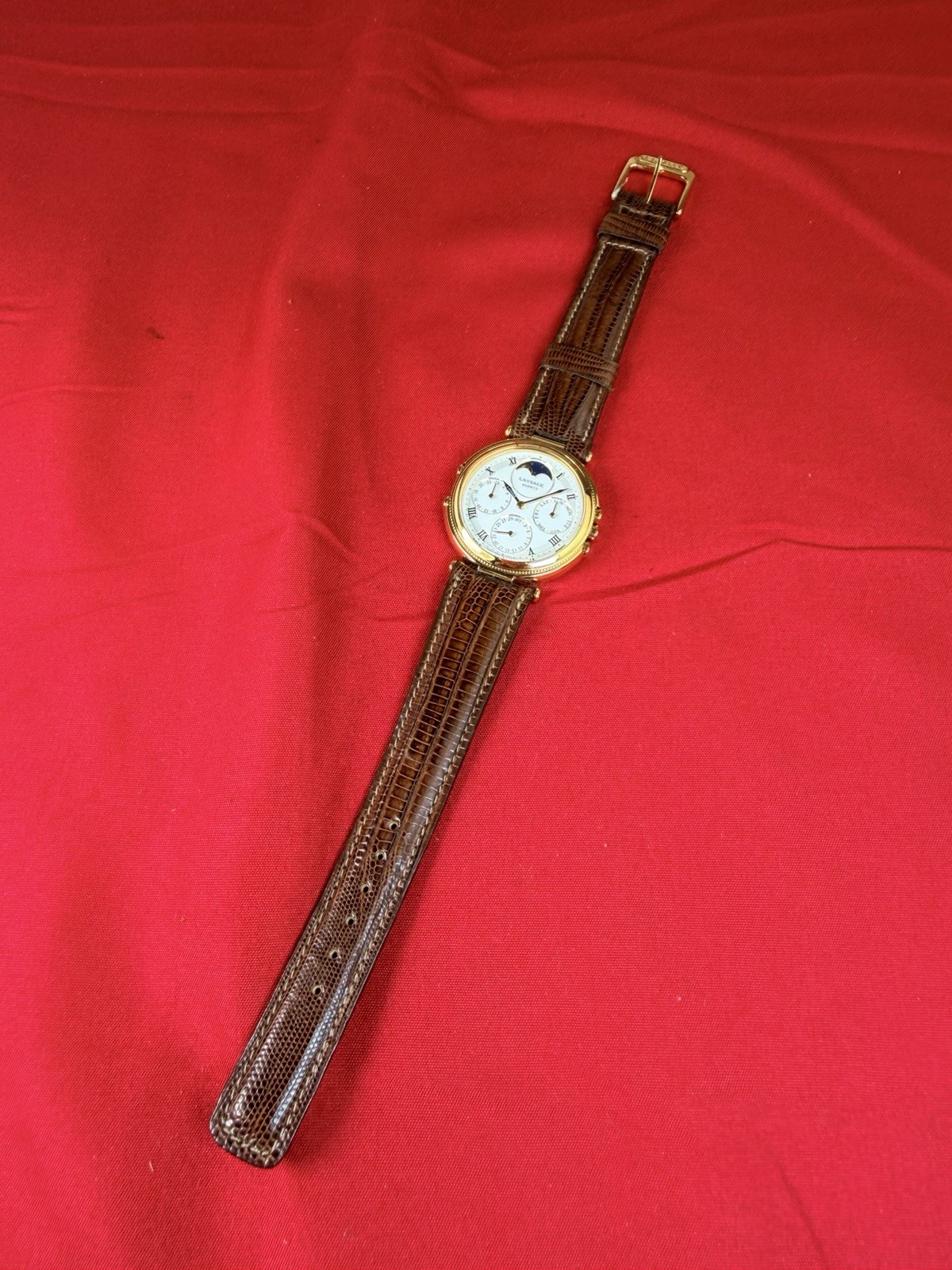 NOS Seiko Lassale 7F68-6020 Moonphase Perpetual Calendar Watch No Movement