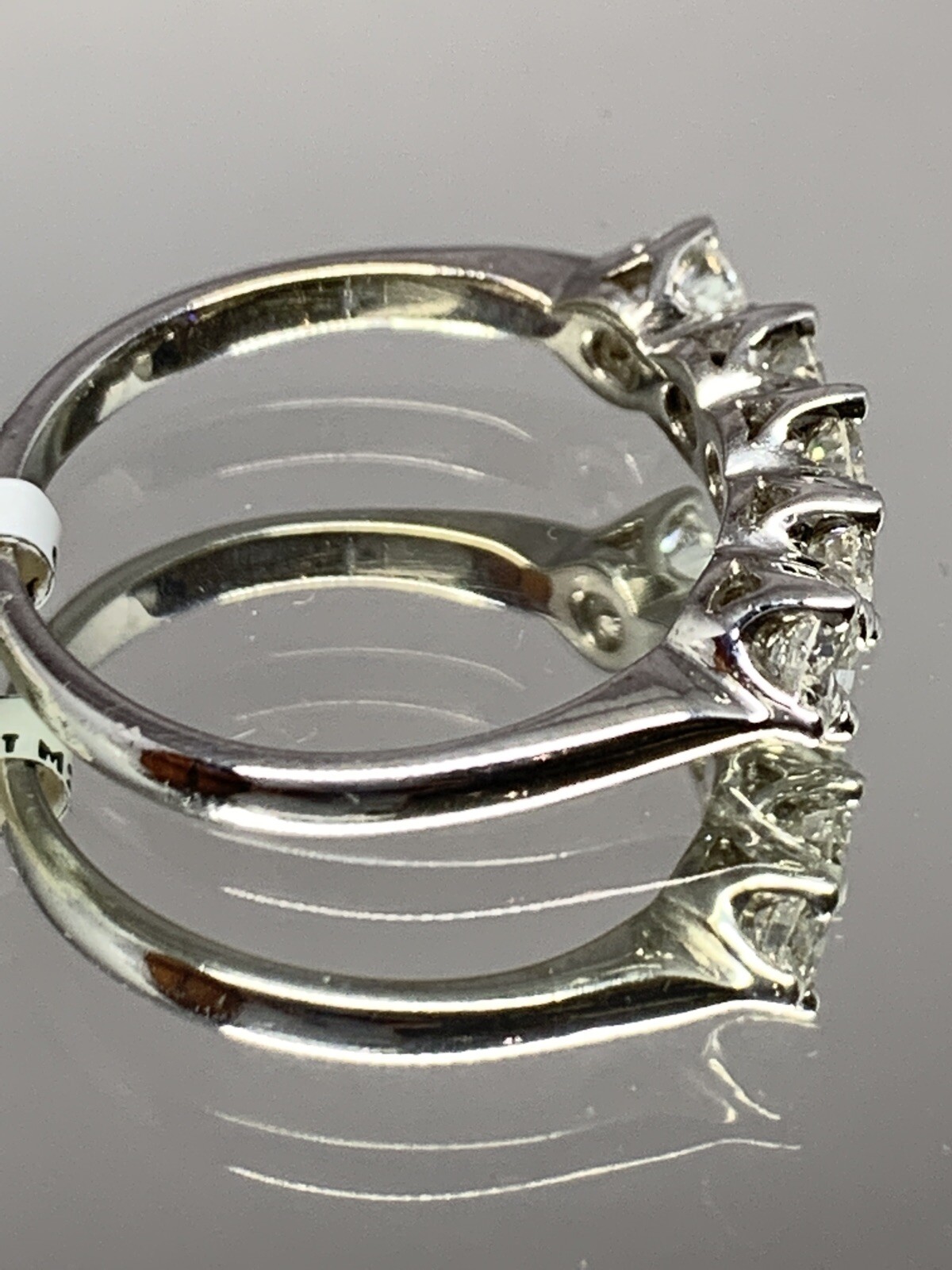 14k White Gold 1.00ctw Diamond 5 Stone Ring Anniversary Band G-I VS