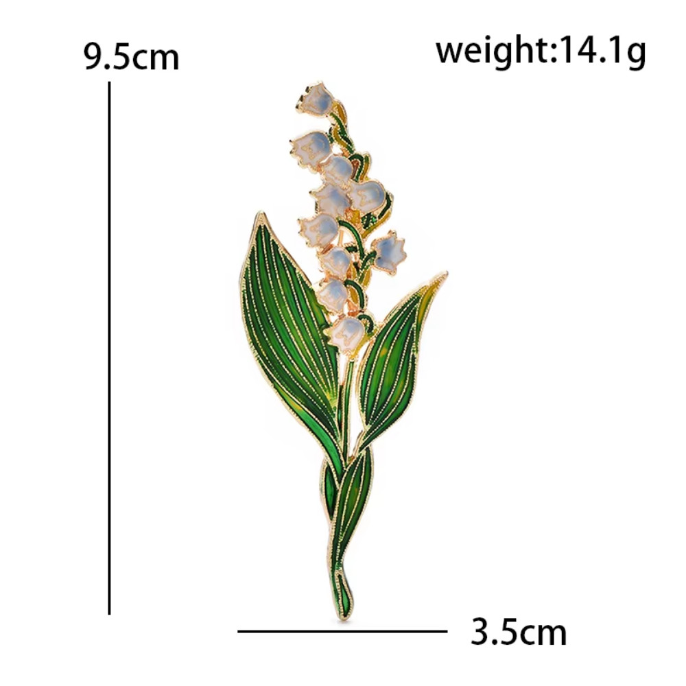 Elegant Enamel Blue Lily Flower Brooch Gold Pin Spring Summer Jewelry Gift Women