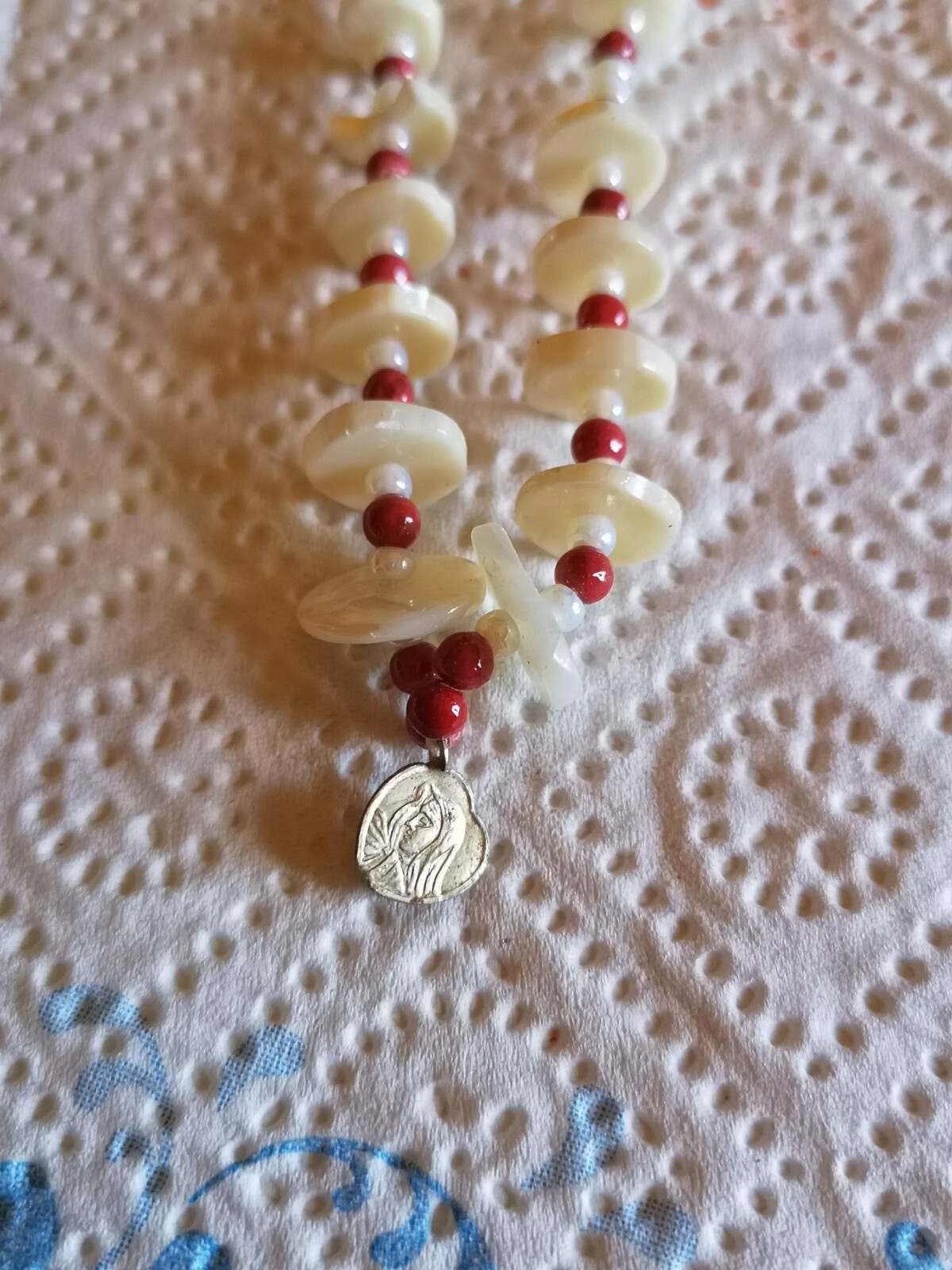 Mother of Pearl Coral Necklace