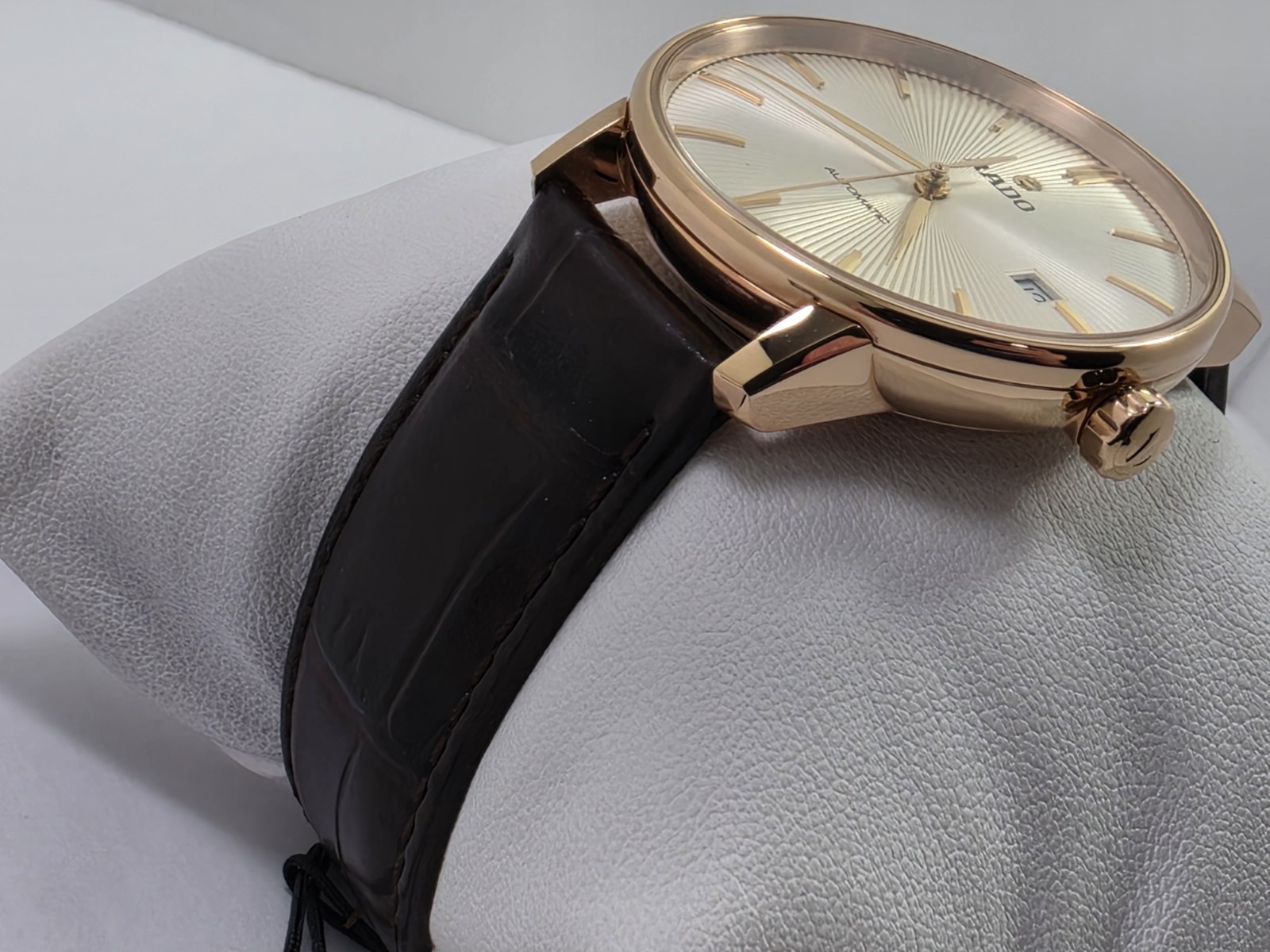 Rado Coupole SWISS Automatic Rose Gold Brown Leather Strap Men’s Watch R22861115