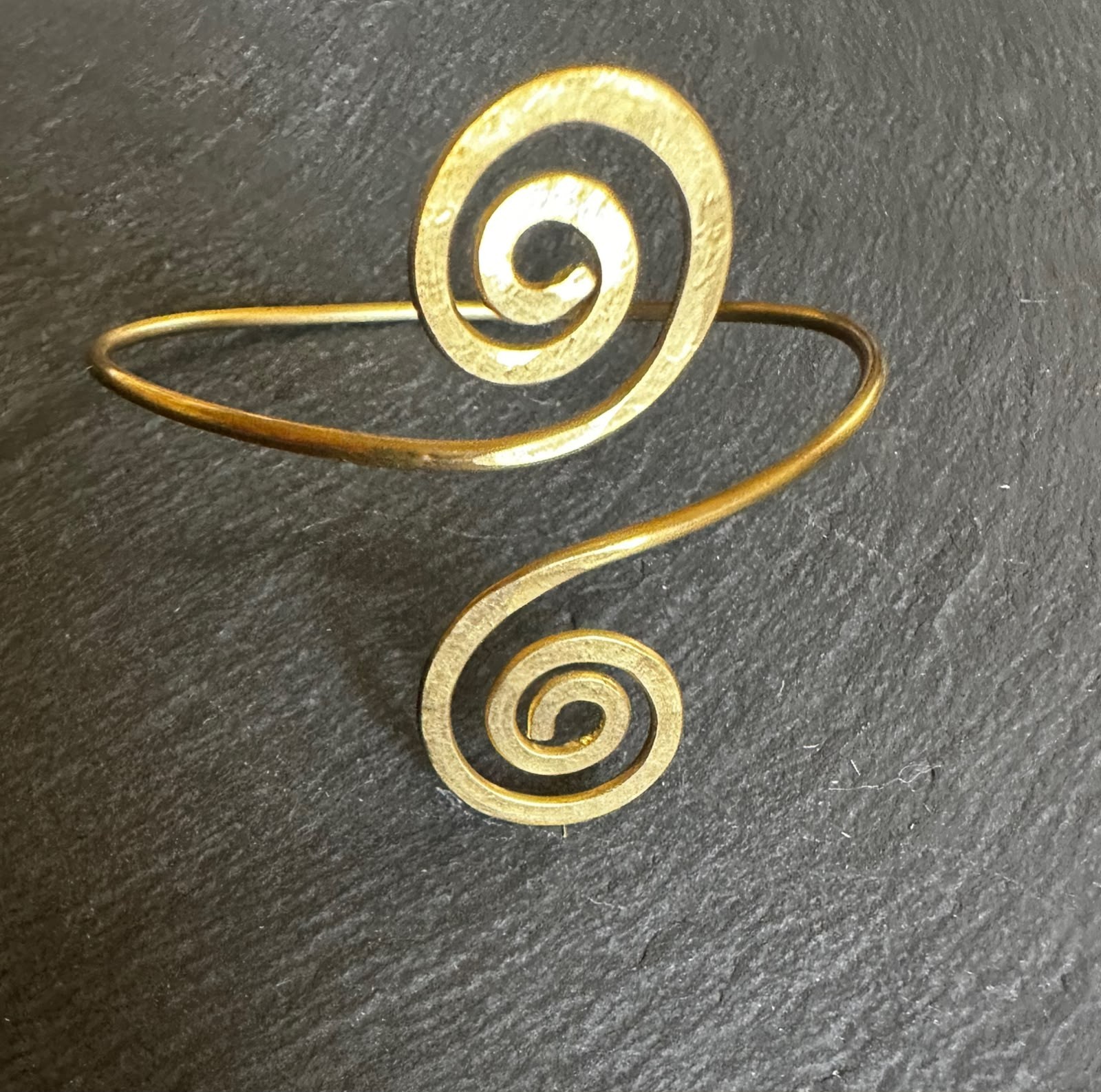Handmade Spanish Copper Upper Arm Cuff Adjustable Spiral Armlet Artisan Jewelry