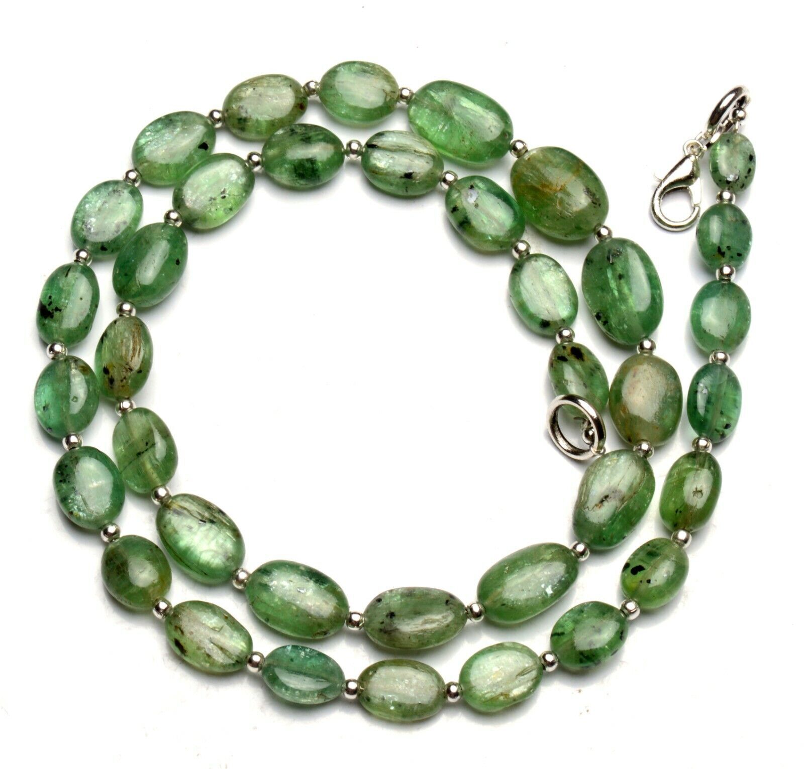 Natural Gem Mint Green Kyanite Oval Nuggets 18″ Necklace 9×7 to 13x9mm Beads