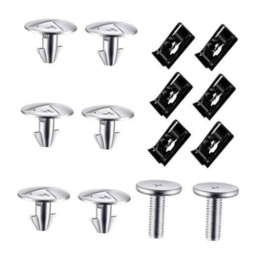14PCS Lower Engine Cover Pin Screws, Metal Rust-proof Splash Shield Fastener