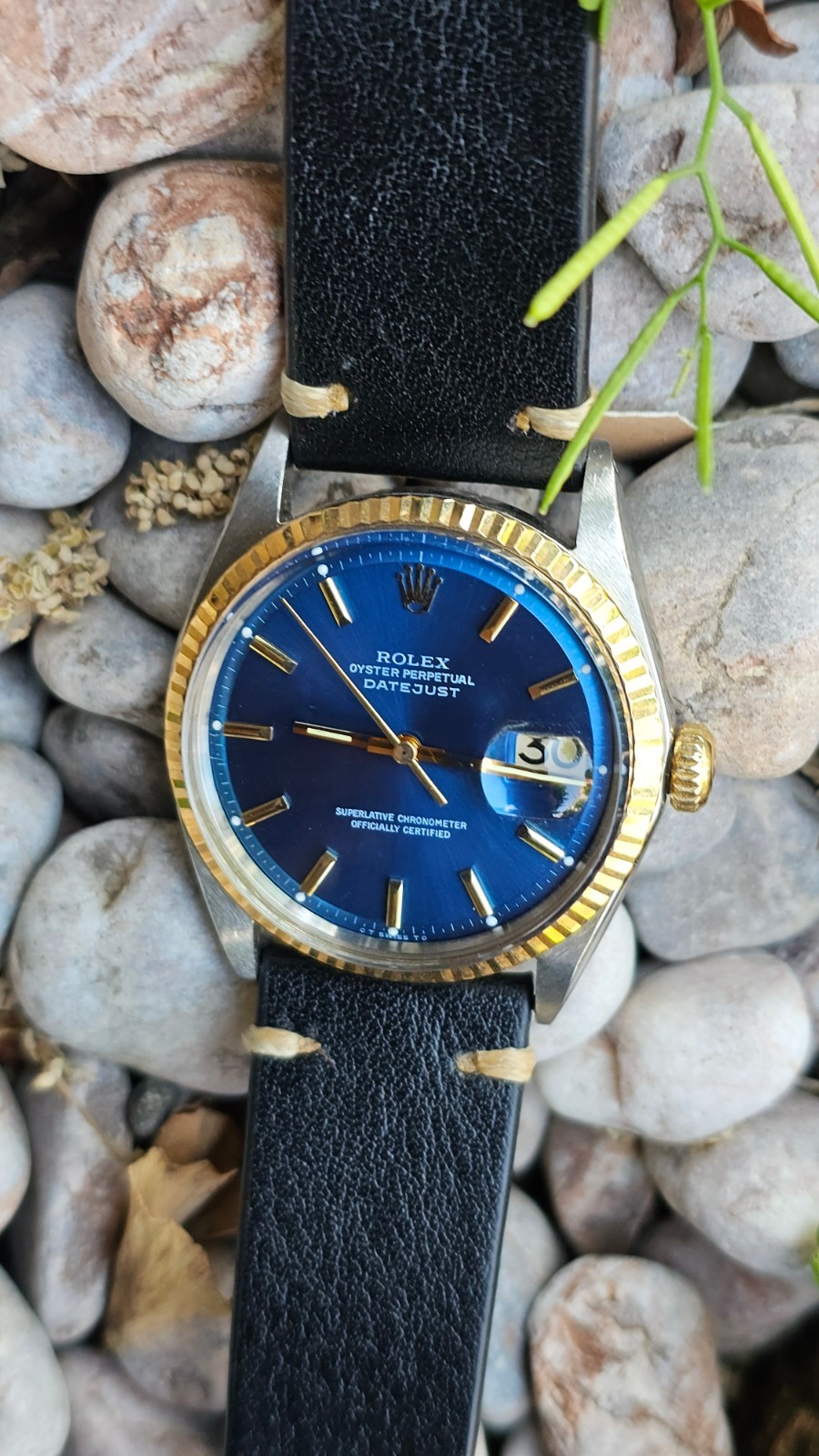 Rolex Datejust 1601 Blue Pie-Pan Dial Two-Tone Men’s Automatic Watch 1974