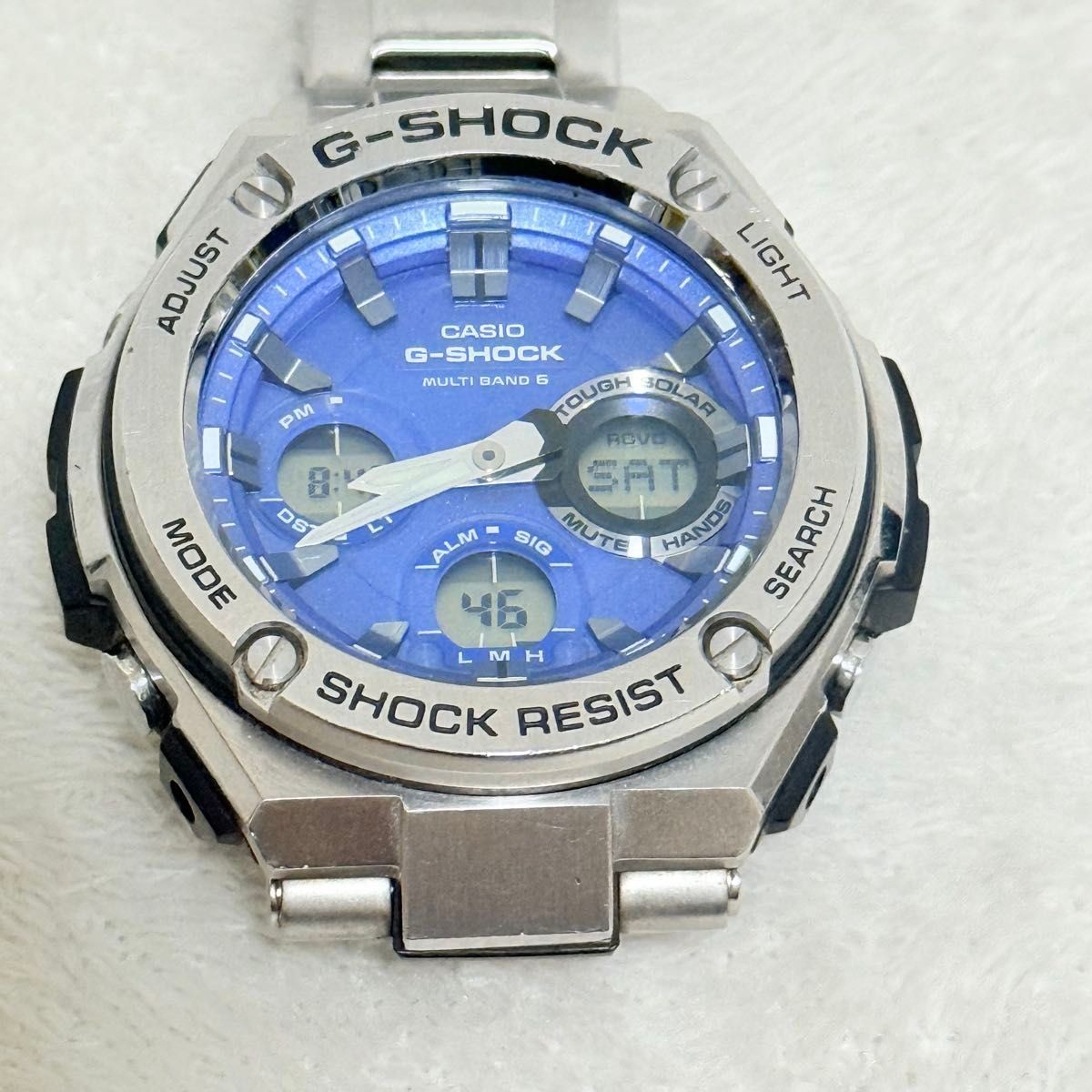 CASIO G SHOCK GST W110D Blue G STEEL Radio Solar Tough Solar