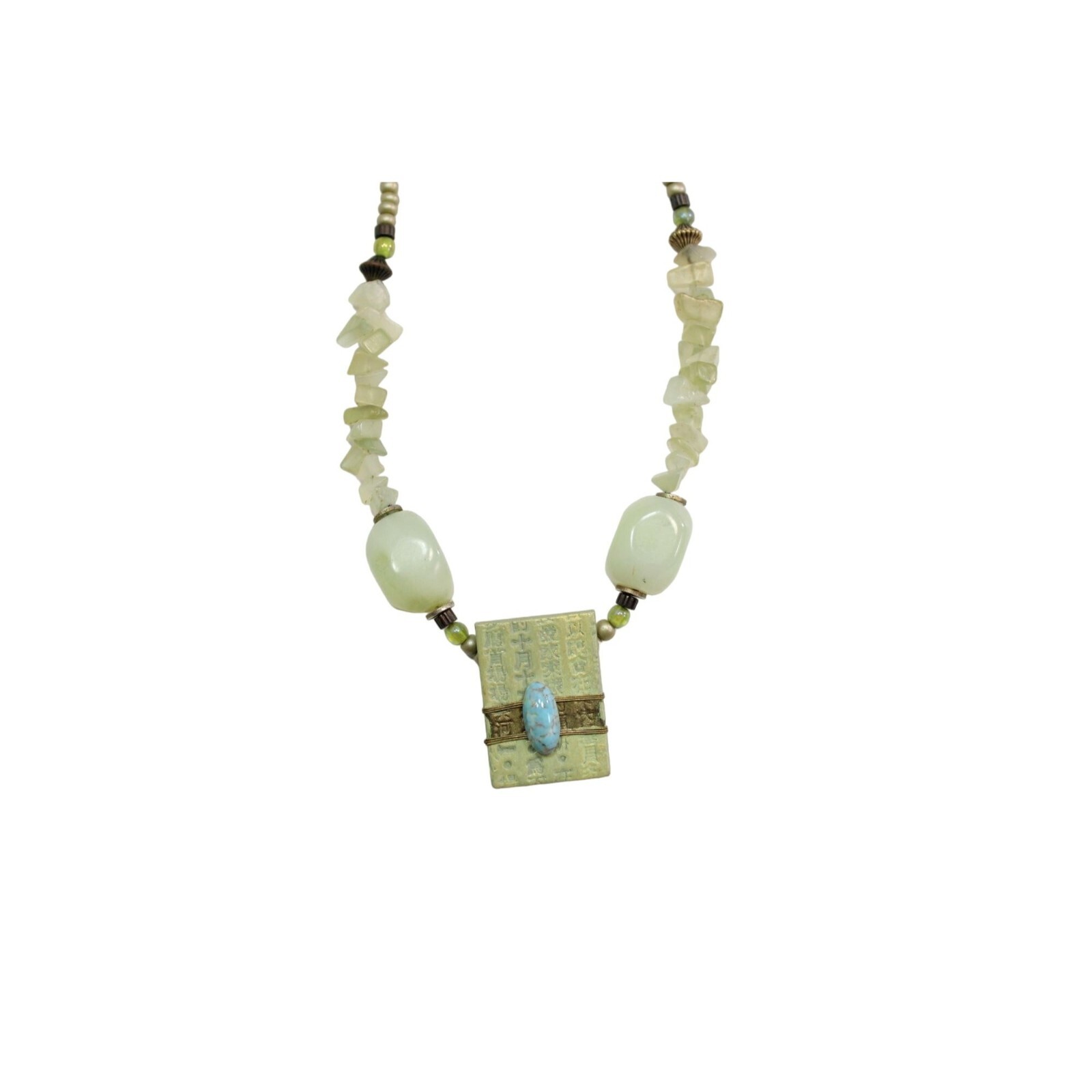 Asian Tablet Choker Necklace Beaded Beads 88895