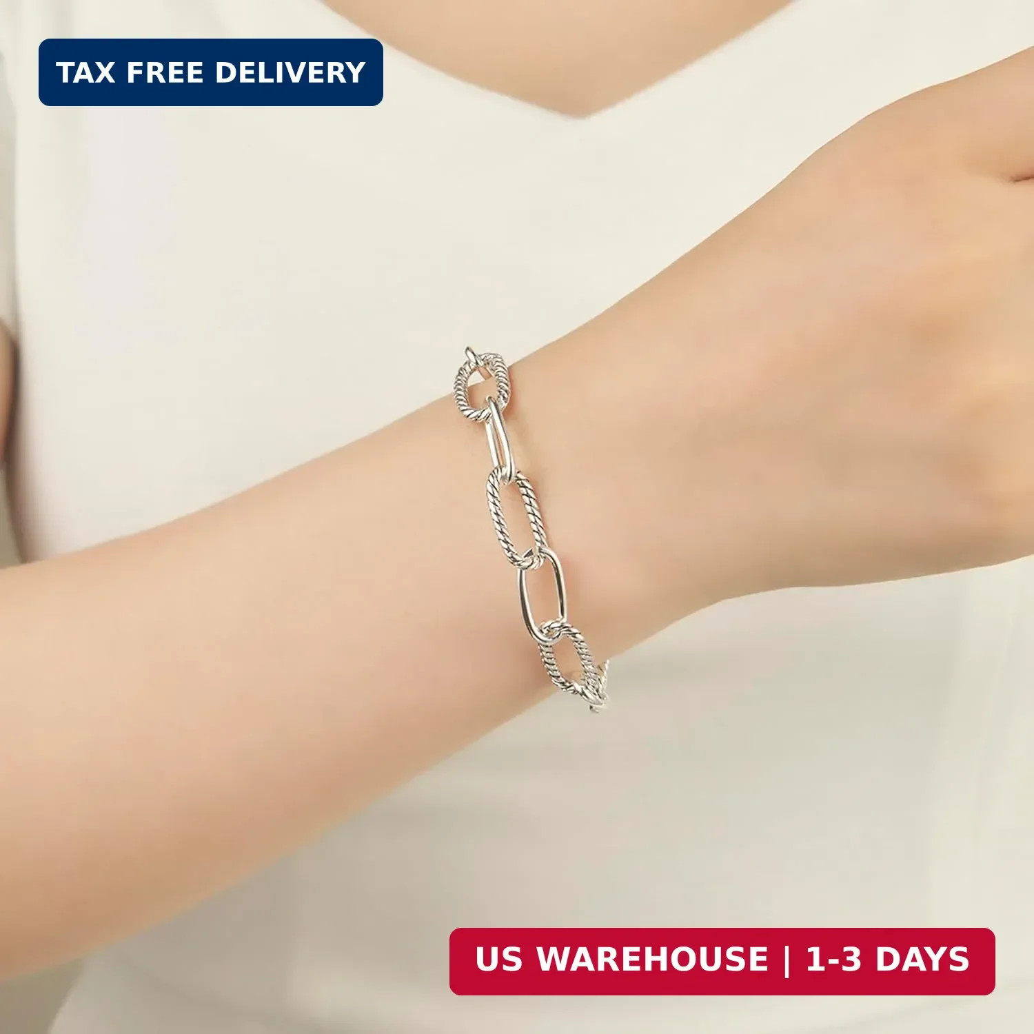 UNY JEWEL Twisted Cable Wire Link Chain Bracelet Two Tone Designer Brand Inspire