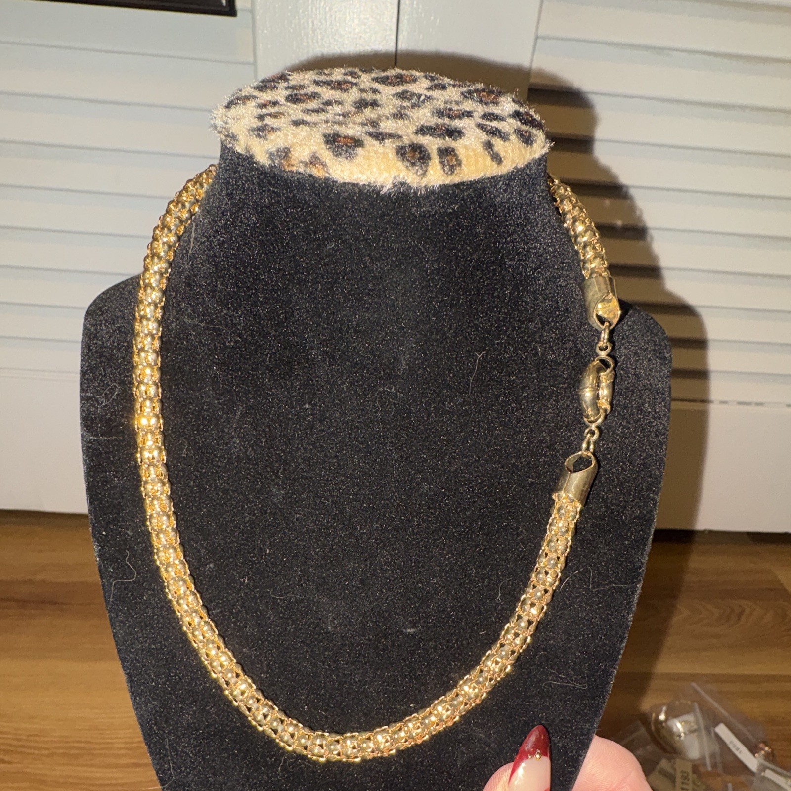 18k gold filled popcorn link 18” chain