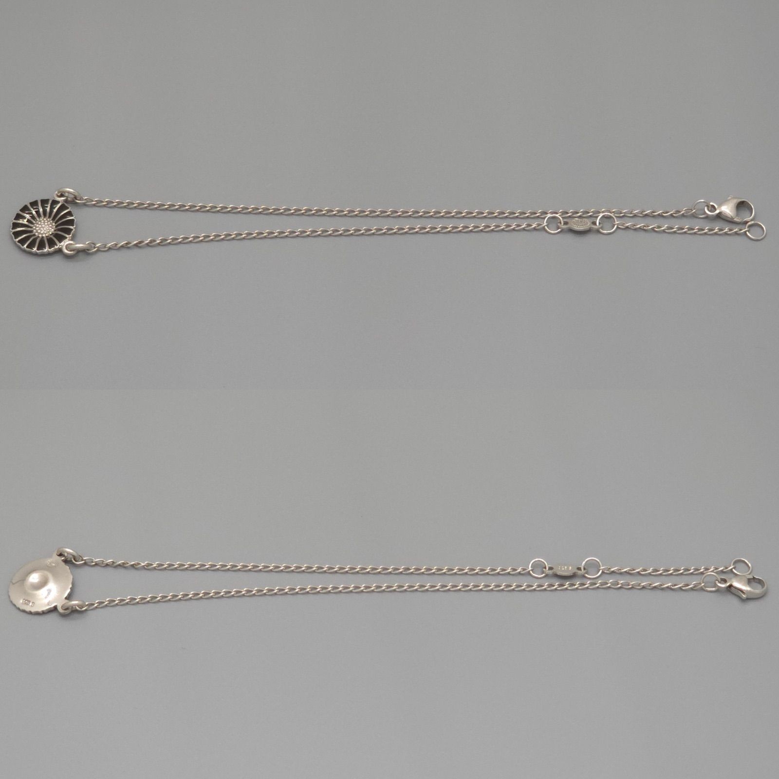 GEORG JENSEN Daisy Bracelet/Anklet 2-way Black Enamel Chain Length 25.5cm SV925