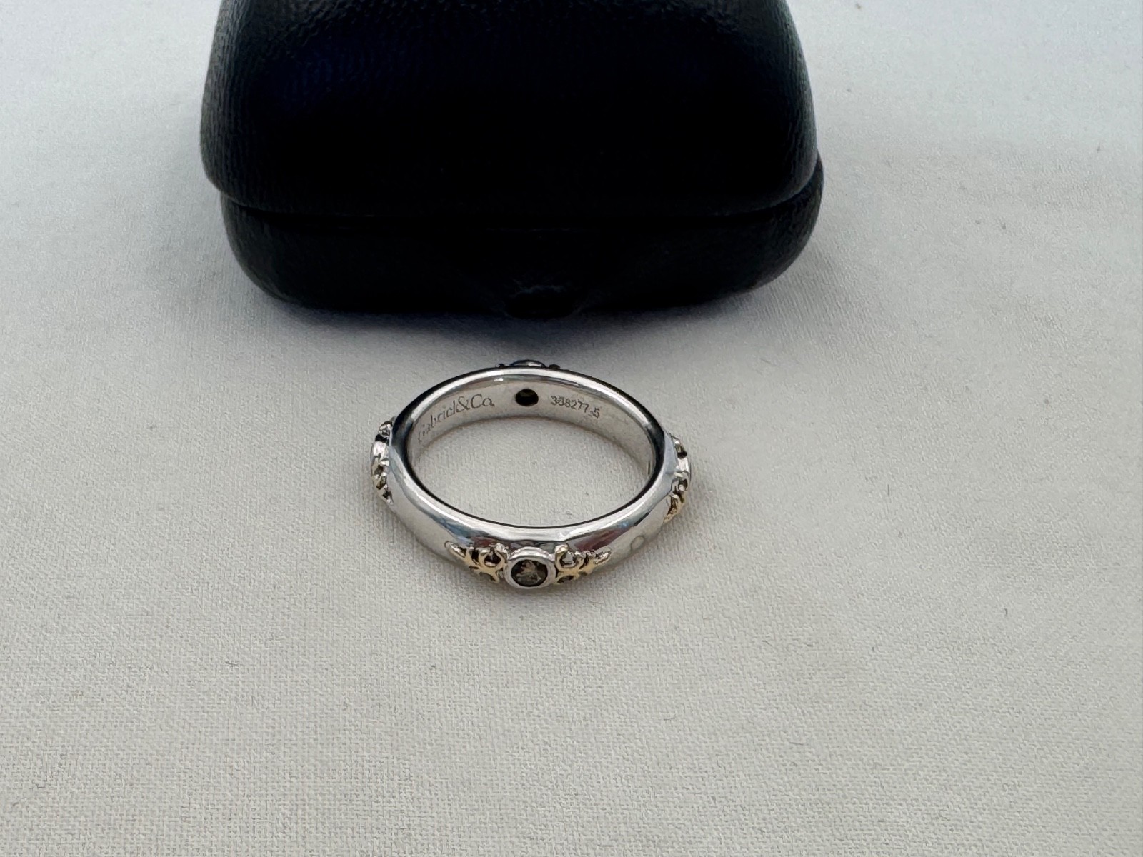 Beautiful Size 7 Gabriel & Co. Designer Sterling & 18K Gold Band / Ring XL-11