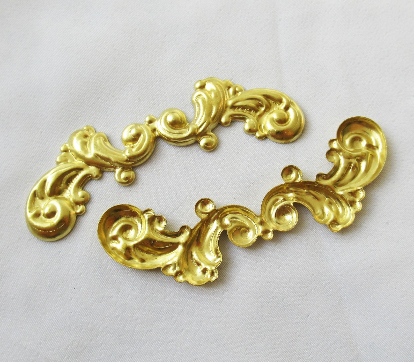 30pcs Brass Stamping 62x19mm Filigree Findings DIY Craft Accessory