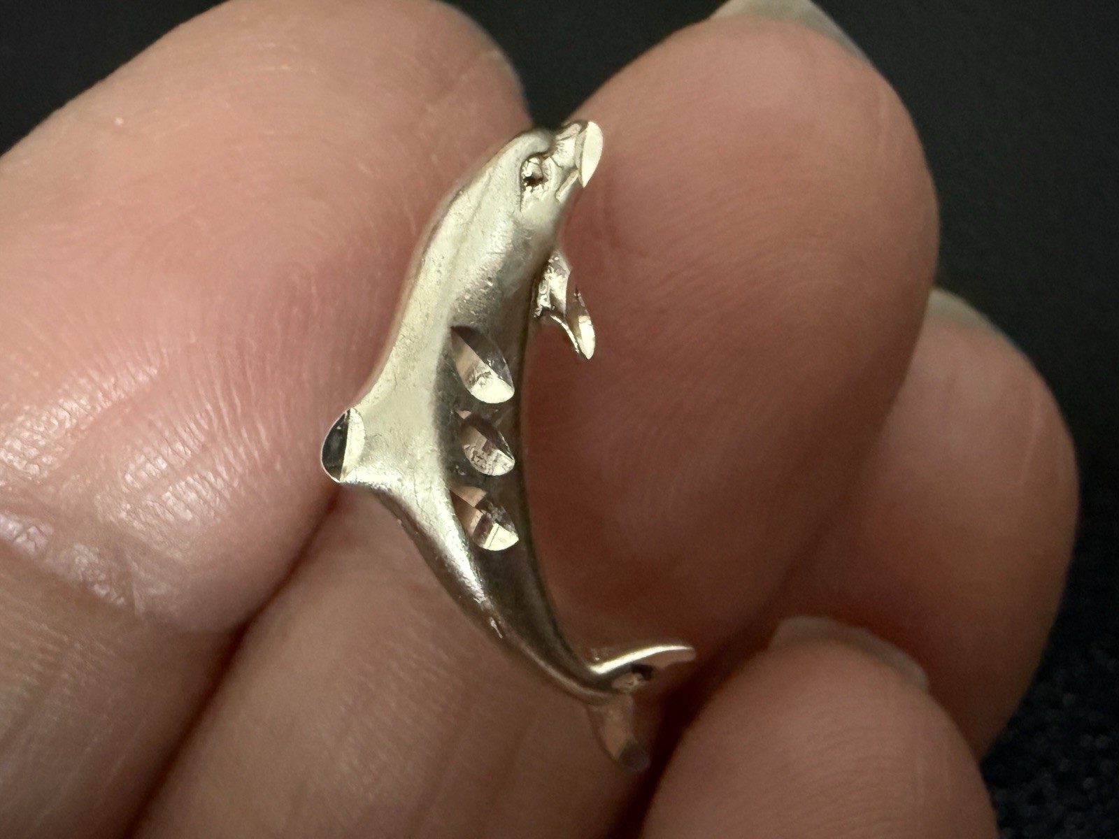925 Sterling Silver Stud Earrings Dolphins Jumping “Diamond Cut for Shine” EUC
