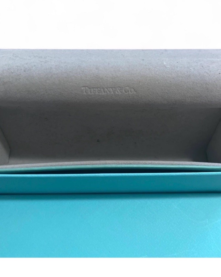 Tiffany & Co. Blue Lined Sunglasses Case and Box Set Only.