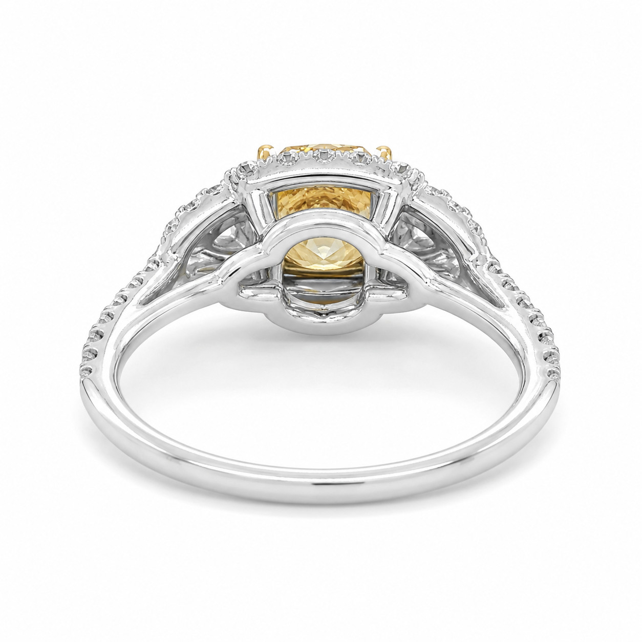Approx 2.52 cttw GIA Fancy Light Yellow Natural Diamond Ring 18K White Gold