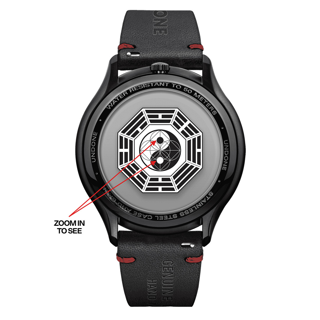-Undone ZEN CARTOGRAPH Hybrid Mecca-Quartz Steel White Black Unisex Watch