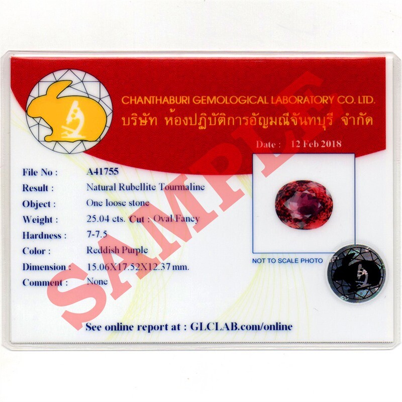 GLC Chanthaburi Gemological Laboratory Brief Report With Photo x10 (service)