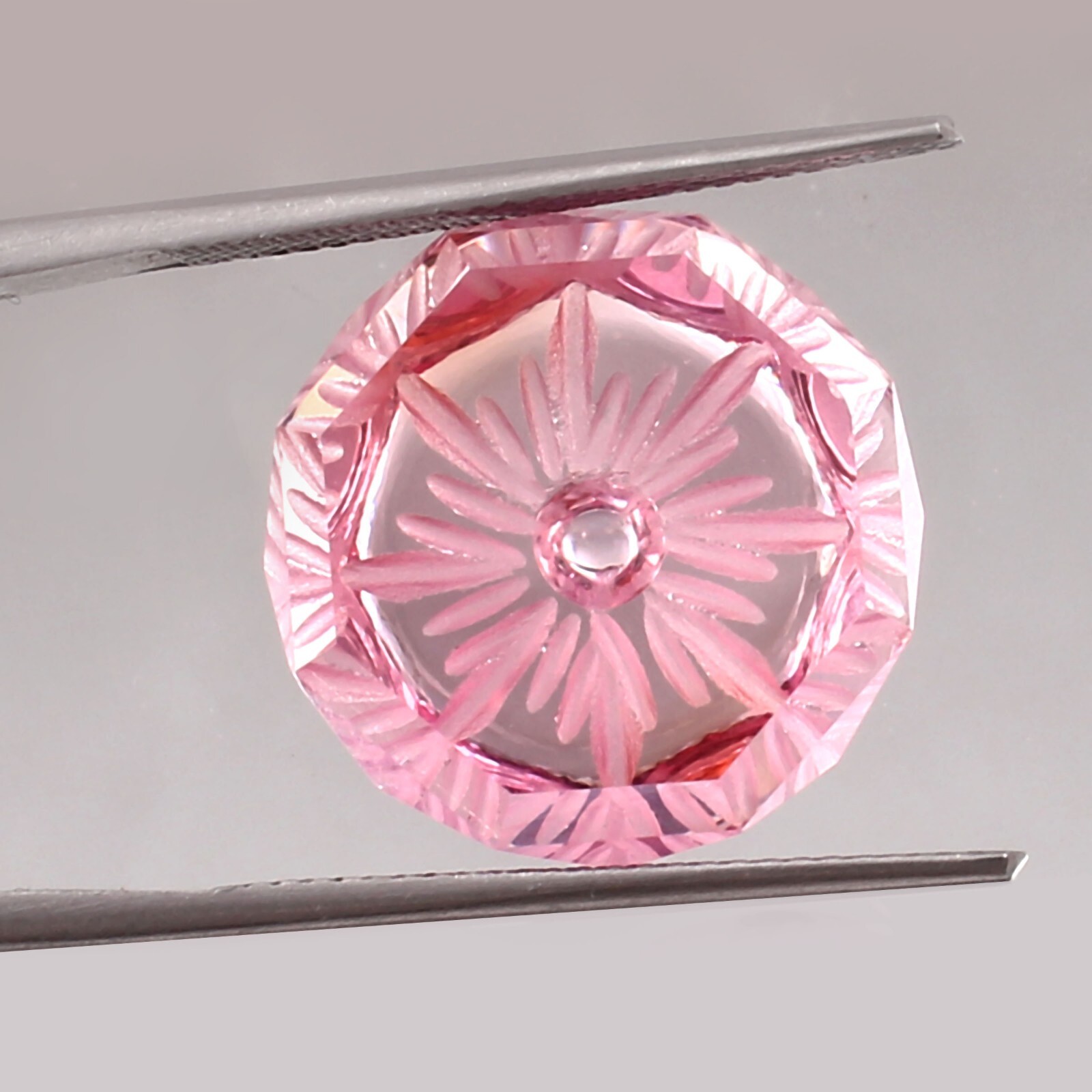 AAA 31.30 Ct Natural Flawless Pink Morganite Fantasy Cut Carving Loose Gemstone