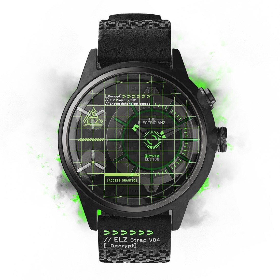 The ElectricianZ CRYPTO Steel Quartz Nylon Electric Silicone Men’s Watch