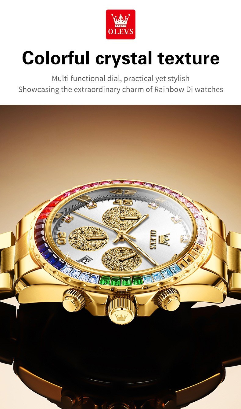 OLEVS 2939 Luminous Simple Casual Best Gift Japan Movement Gold Quartz Watch