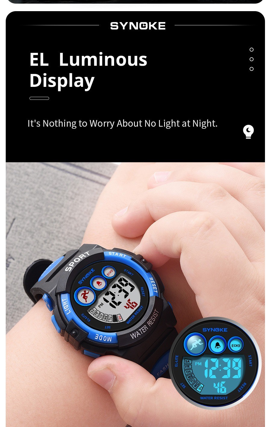 Kids Boys Girls Sport Digital Watch Electronic Waterproof Wrist Watch Child Gift