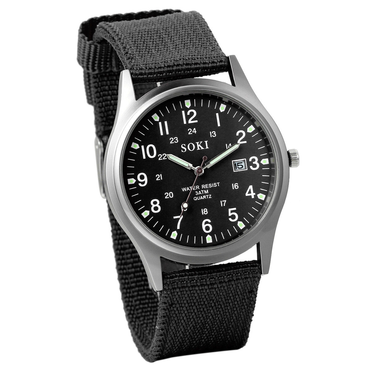 Easy-to-Read Date Leather Strap Watch Calendar Luminous Watch Simple Wristwatch