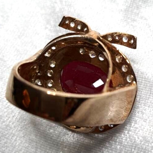 Ring NATURAL Red Ruby Pink gold filled 925 STERLING SILVER cherry gift Size 7