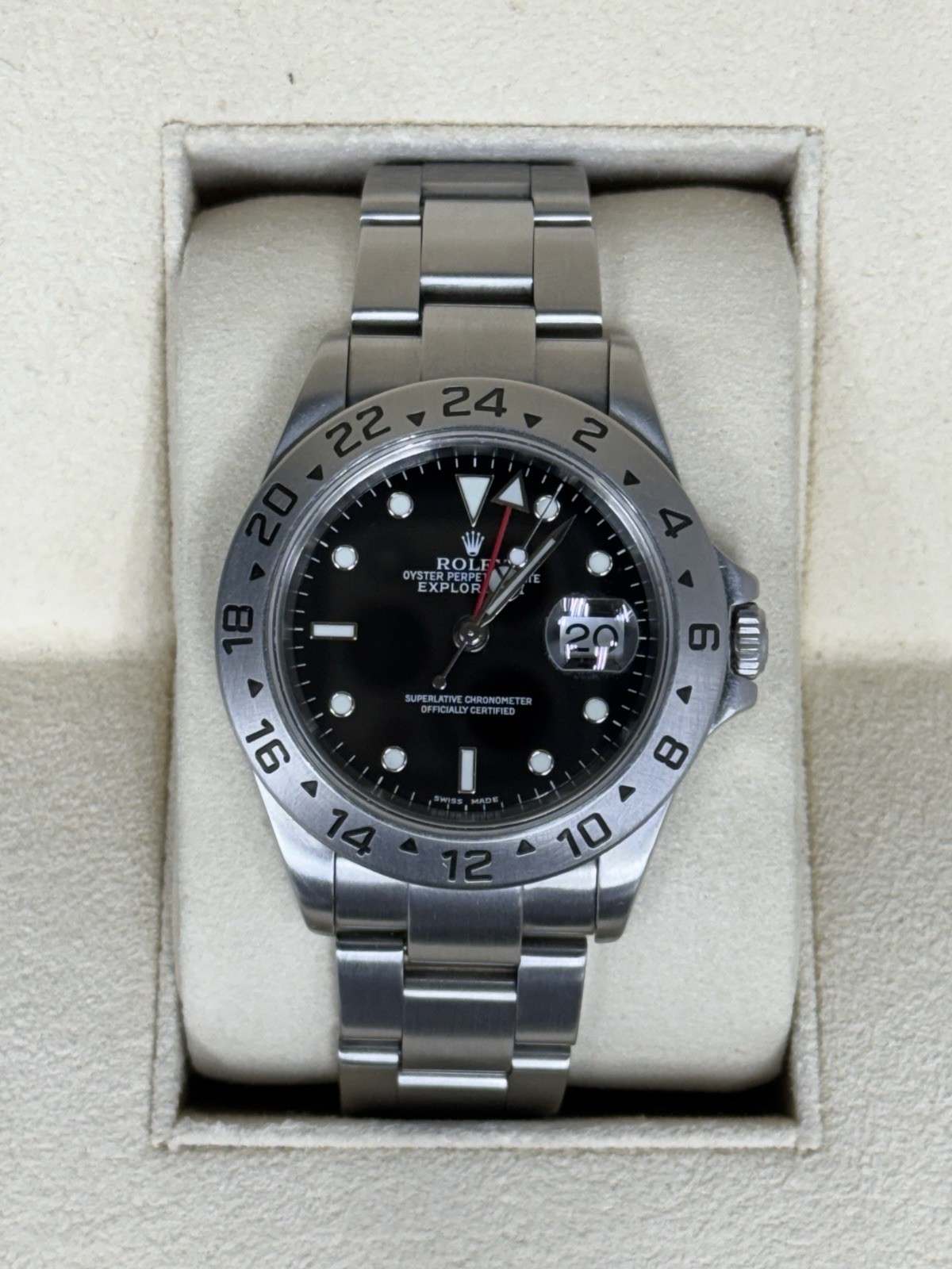 Rolex Explorer 16570 Silver Oyster Bracelet with Silver Bezel Watch Only.