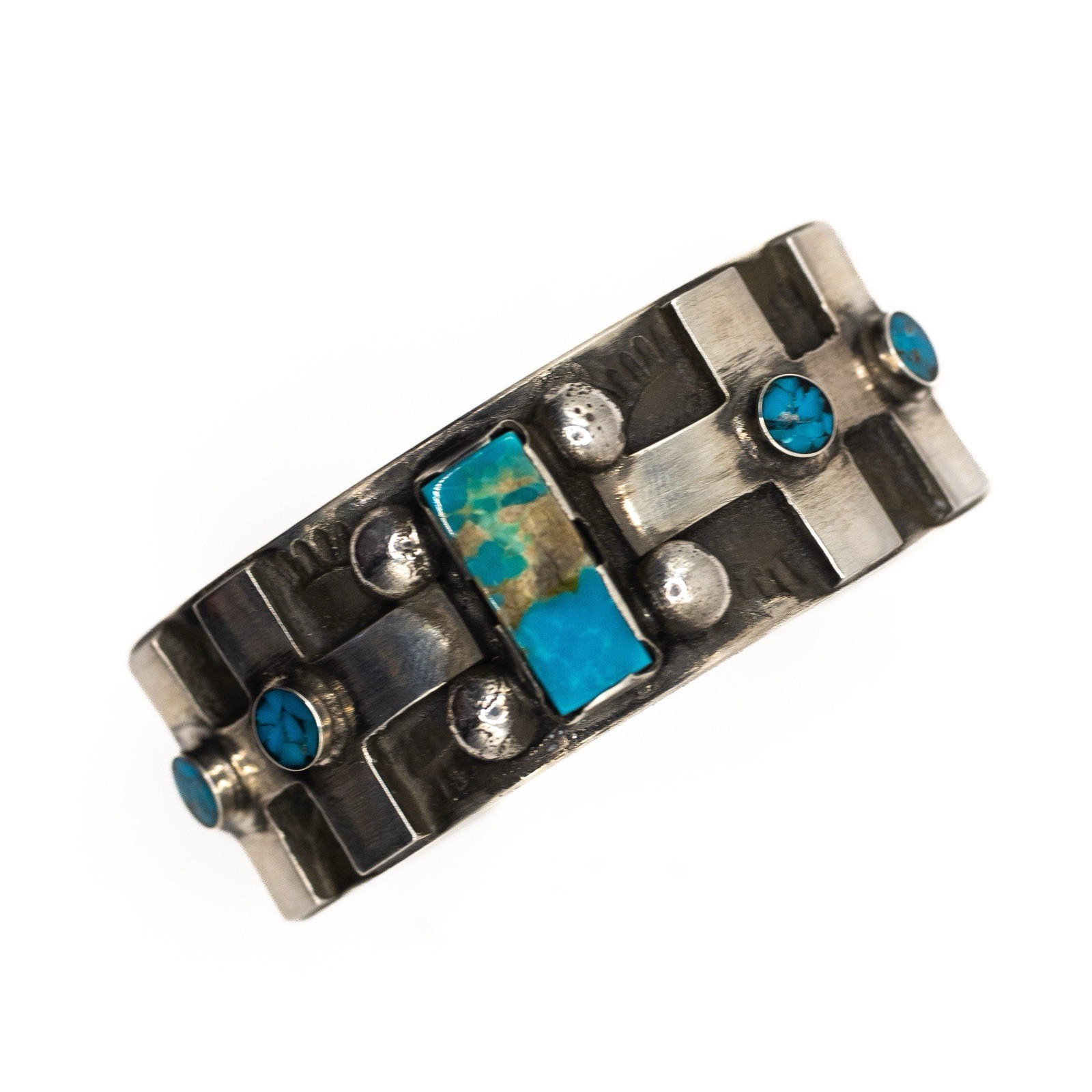 Dragonfly Silver Cuff Size 5.75 Turquoise Southwestern Collectors Piece