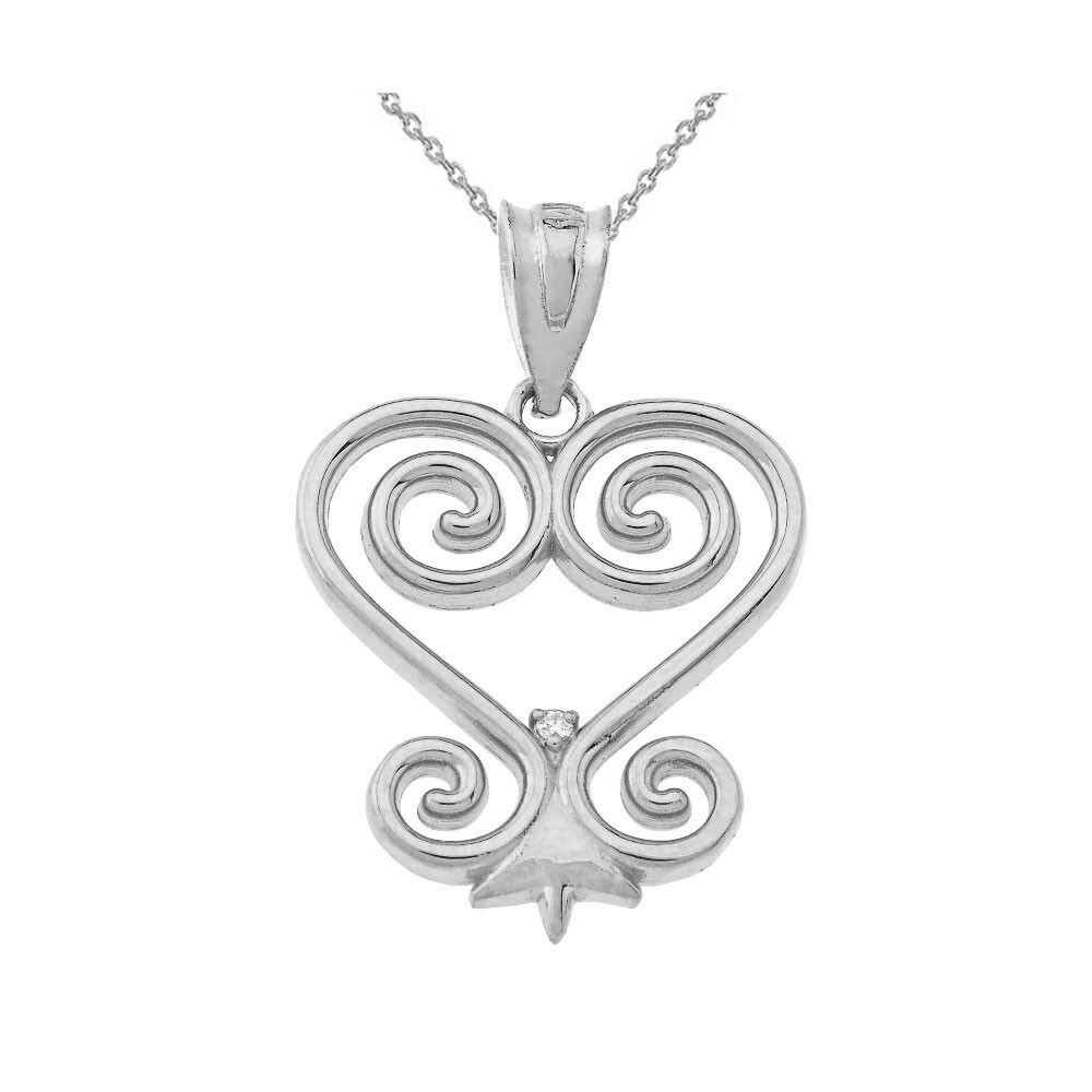Sterling Silver African Sankofa Pendant Necklace