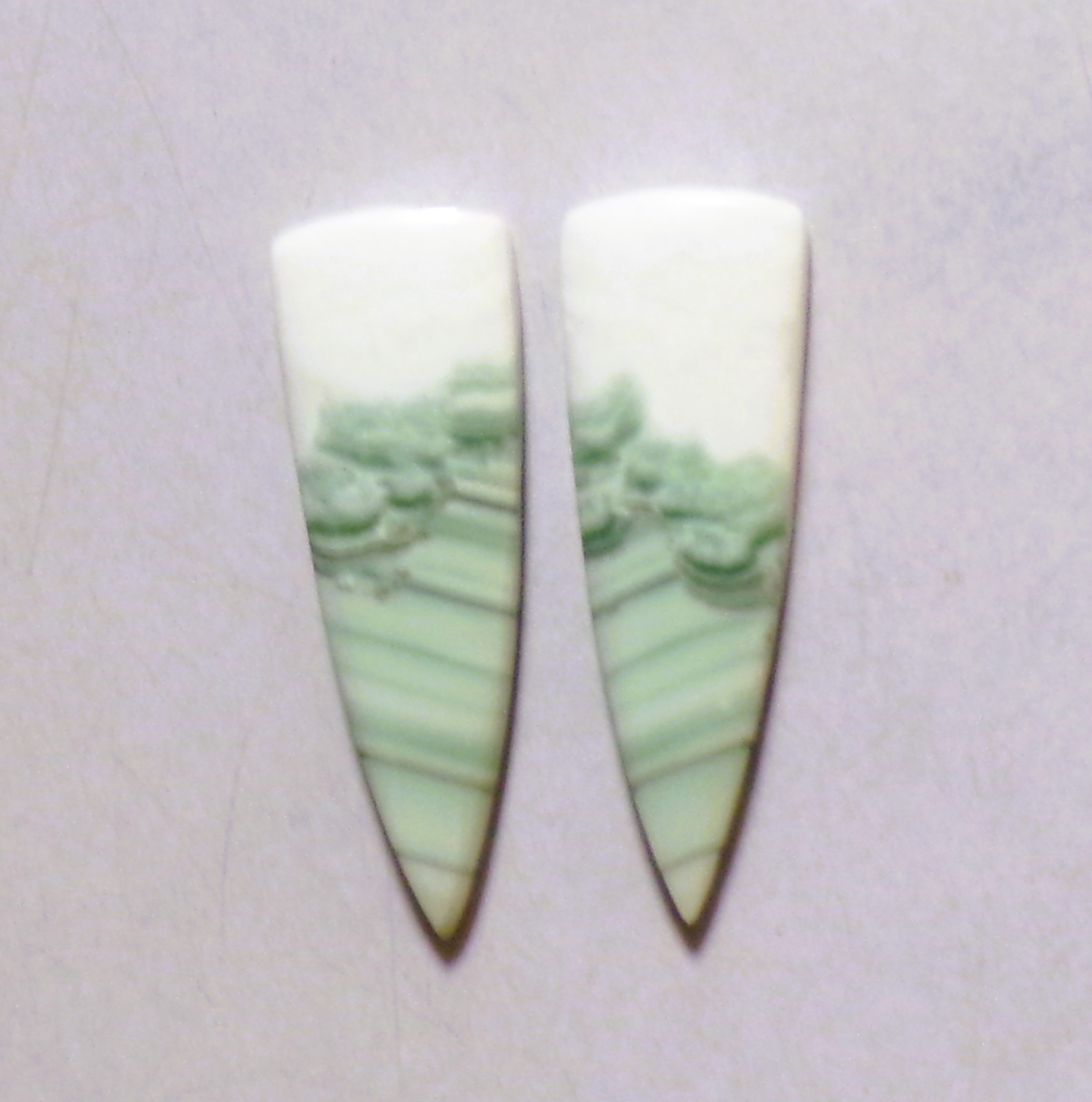 20.50 Cts Natural Saturn Chalcedony Cabochon Match Pair Gemstone 34X11.4MM DE-26