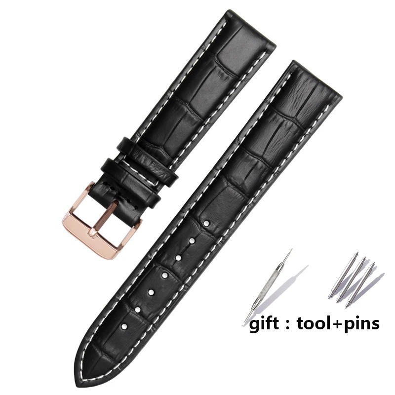 Leather Watch Band Strap Universal Replacement 12–22mm for Men Women
