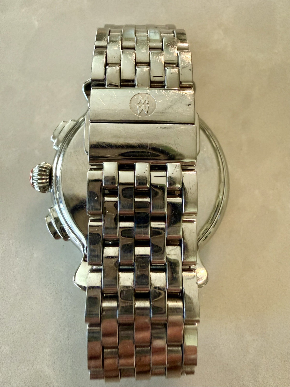 Michele Fluette Diamond Stainless Steel Watch MW24A01A1966