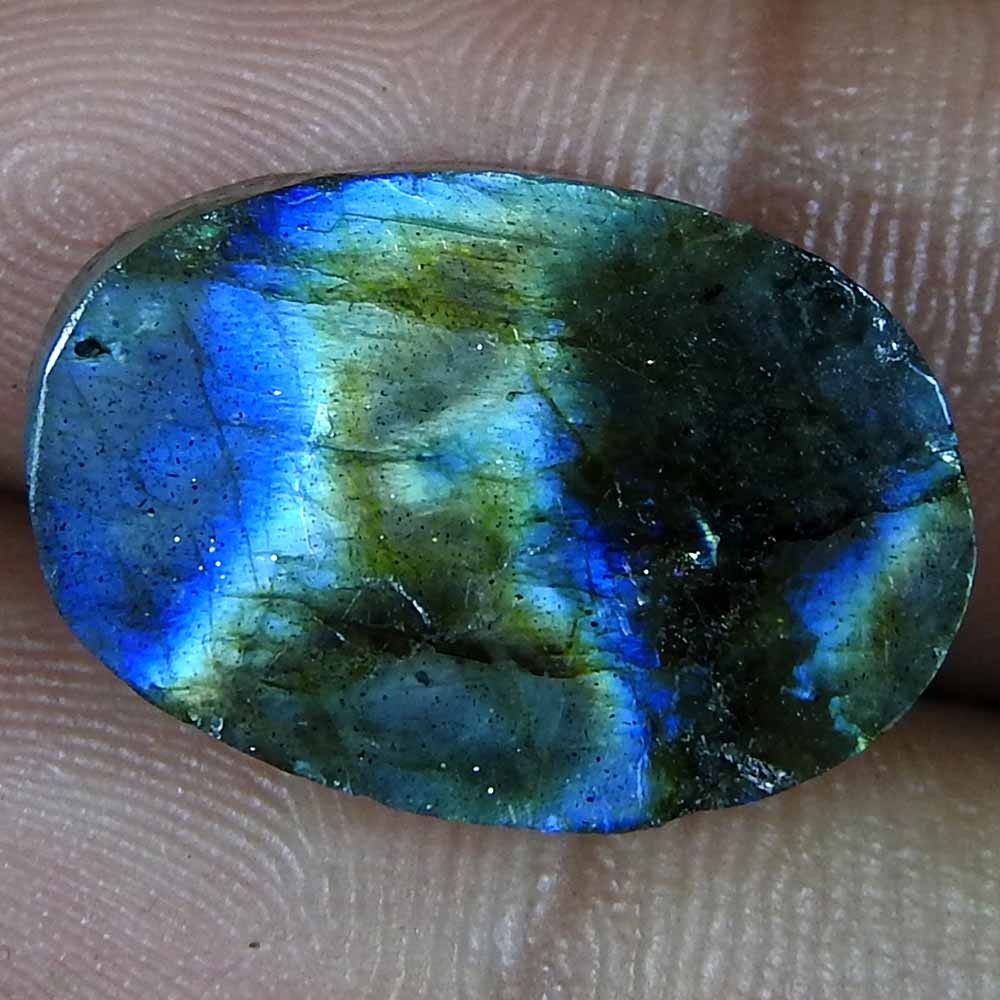 13.55Cts100%Natural Blue Cut Power Labradorite Oval Cabochon Loose Gemstone