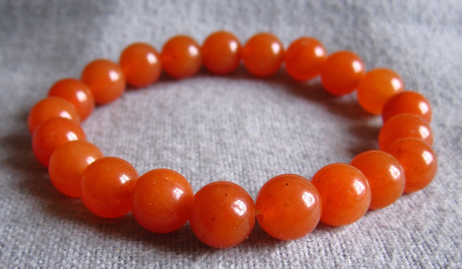 Aventurine Bracelet Orange Medium Tint – 8mm/15-23cm Elastic