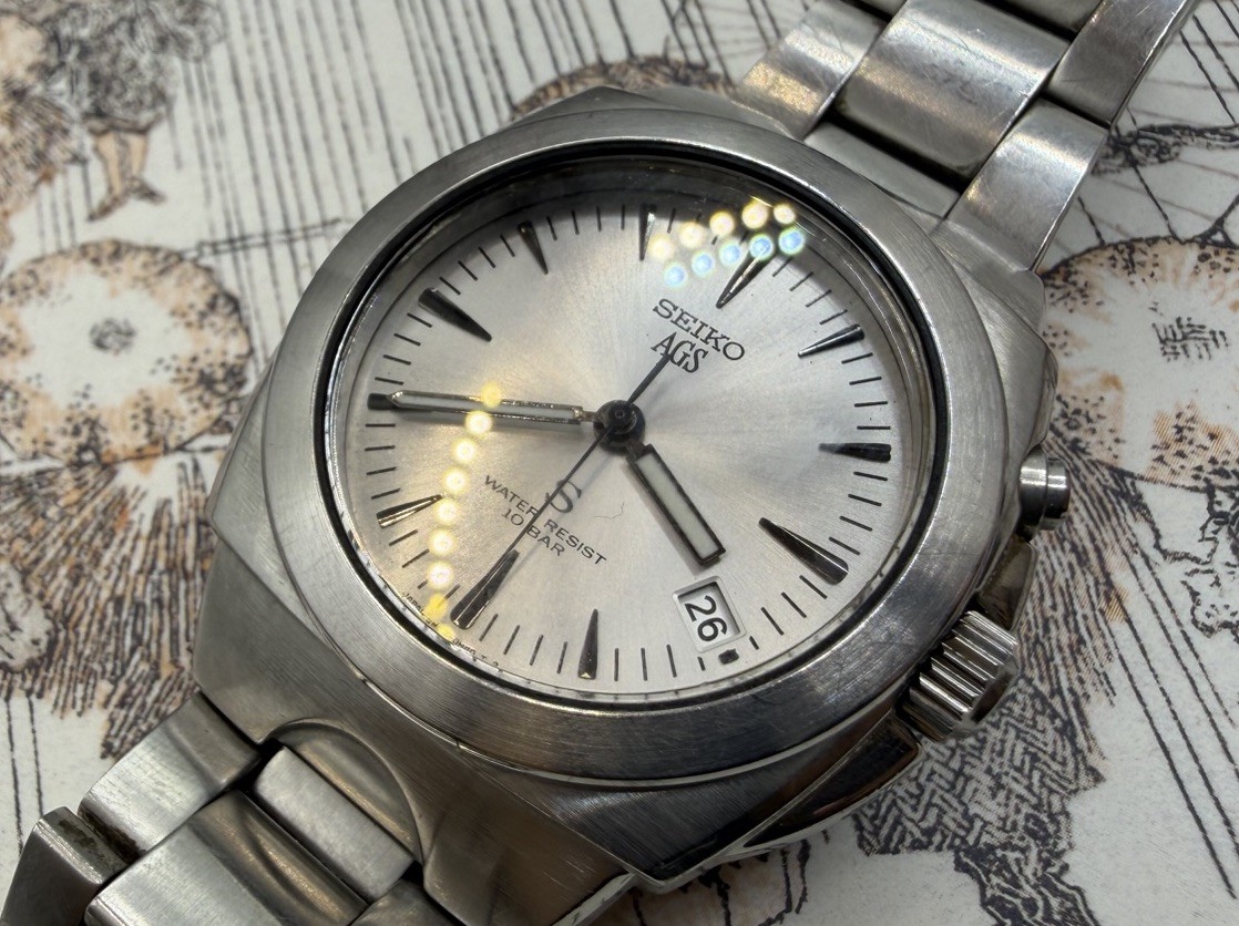 Seiko AGS SUS Kinetic 5M42-0E50 Black Dial 35mm Automatic watch