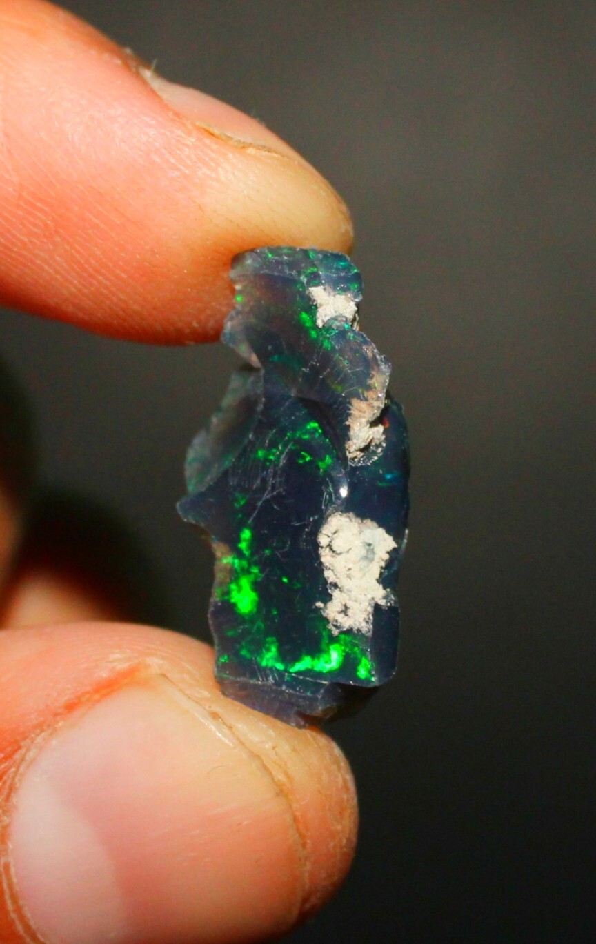Black Opal Rough multi flashy fire loose raw black opal crystal rough 6.45 Cts