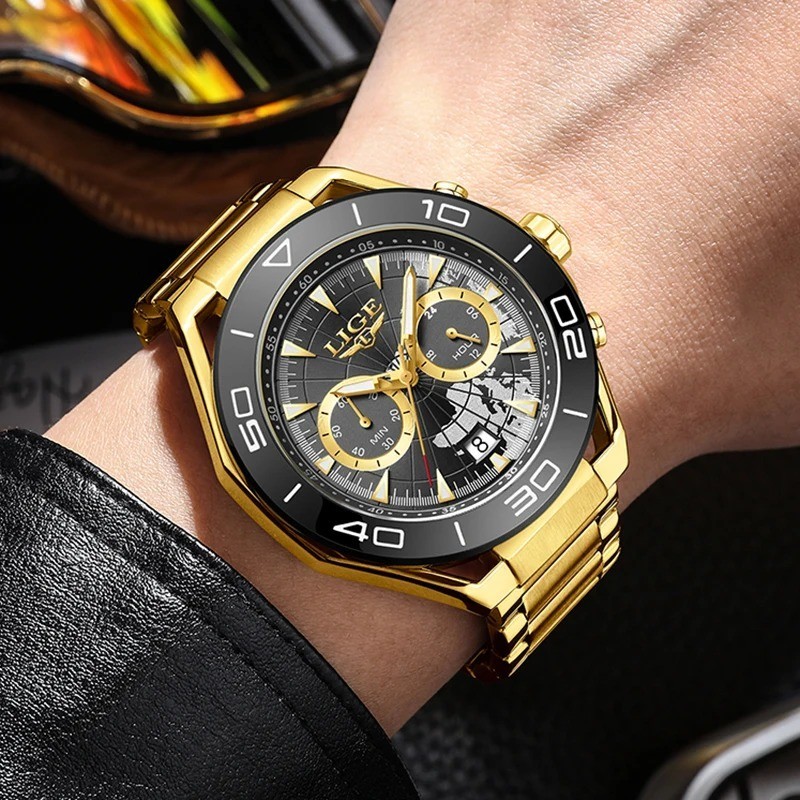 LIGE Top Brand Luxury Mens Watches Casual Business Watch Men Fashion Waterproof