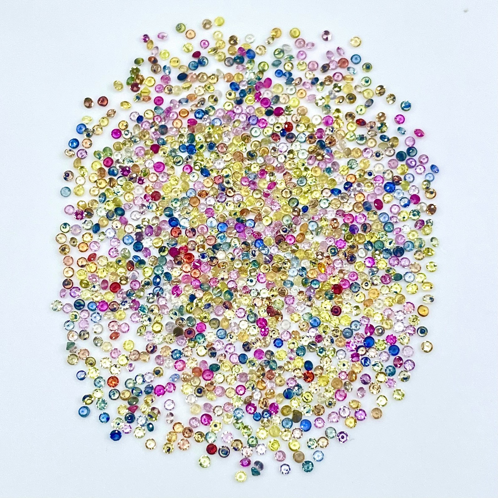 100 Pcs Natural Multi Sapphire 1.2-1.3mm Round Diamond Cut Loose Tiny Gemstones
